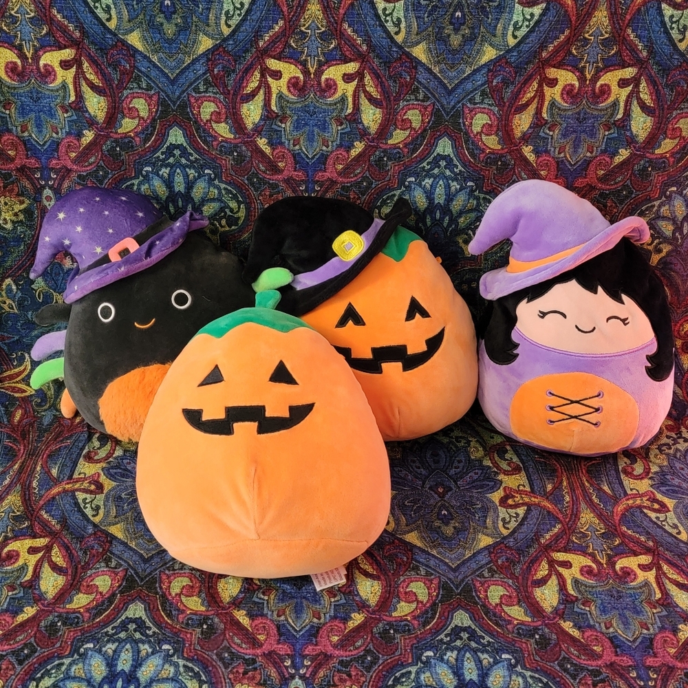 Halloween Squishmallow Lot Pumpkin Witch Spider